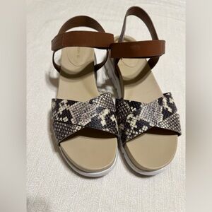 Kenneth Cole Reaction Brown & Snake Print Women's Sandals